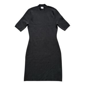 Abercrombie & Fitch Short Sleeve Sweater Dress Black Knee Length Minimalist